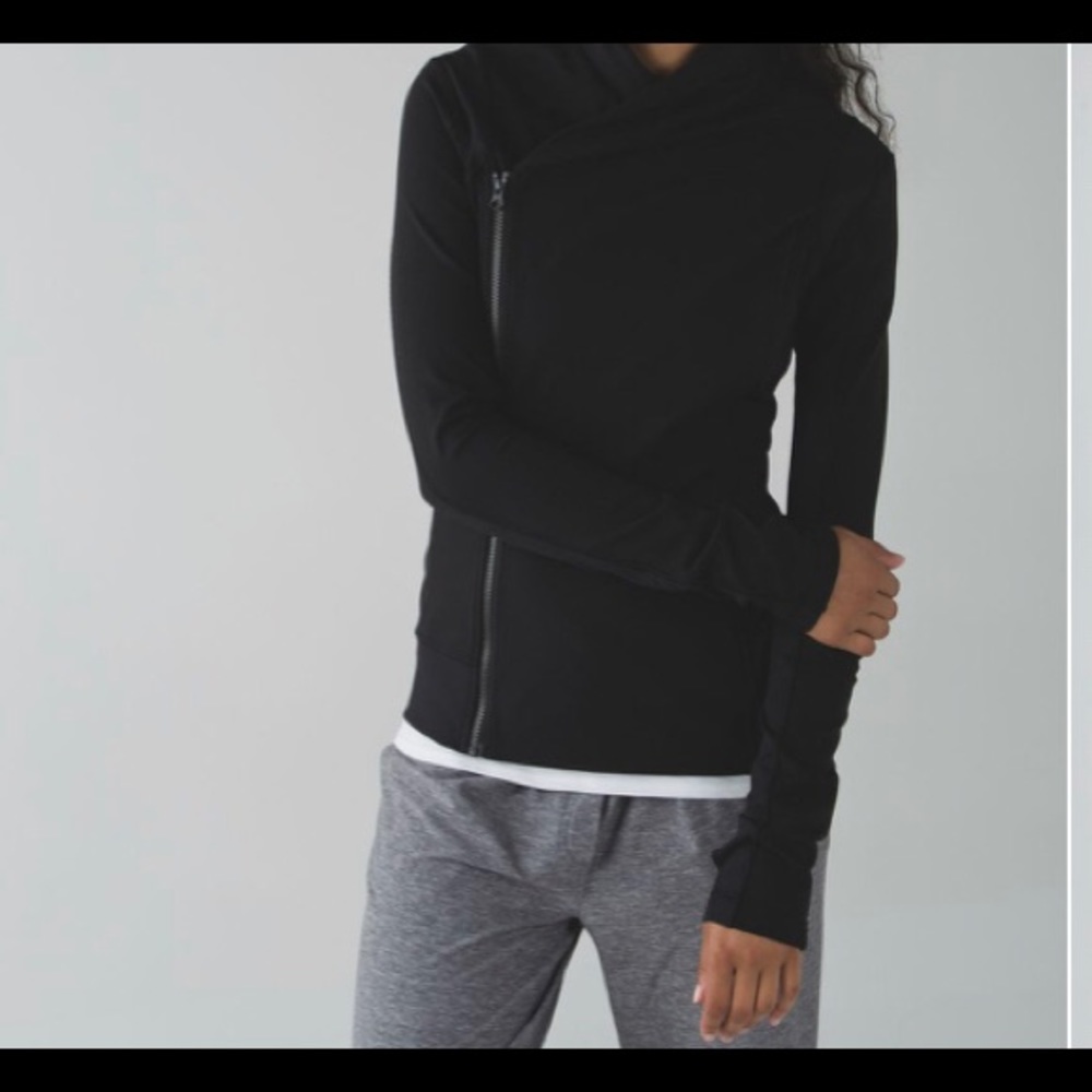 Lululemon black asymmetrical jacket